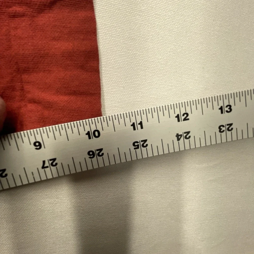 Zara Women's Linen‎ Blend Pants Medium Wide Leg Red